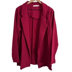Lush Red Pink Open Front Jacket Blazer Size Large